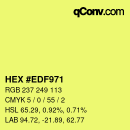 Color code: HEX #EDF971 | qconv.com