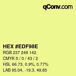 Color code: HEX #EDF98E | qconv.com