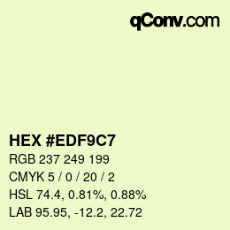 Color code: HEX #EDF9C7 | qconv.com