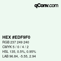 颜色代码: HEX #EDF9F0 | qconv.com