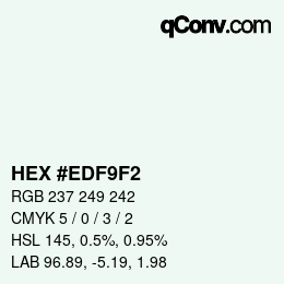 颜色代码: HEX #EDF9F2 | qconv.com