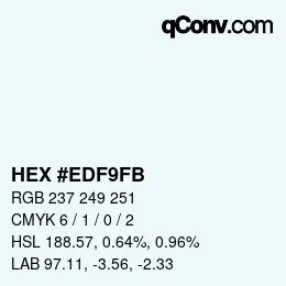 Color code: HEX #EDF9FB | qconv.com