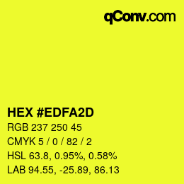 Color code: HEX #EDFA2D | qconv.com