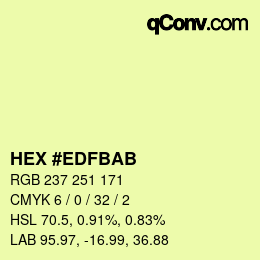 Color code: HEX #EDFBAB | qconv.com