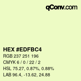 Color code: HEX #EDFBC4 | qconv.com