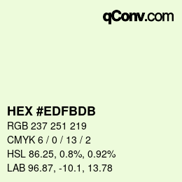 颜色代码: HEX #EDFBDB | qconv.com