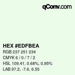 颜色代码: HEX #EDFBEA | qconv.com