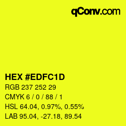 颜色代码: HEX #EDFC1D | qconv.com
