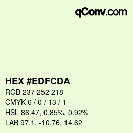 Color code: HEX #EDFCDA | qconv.com