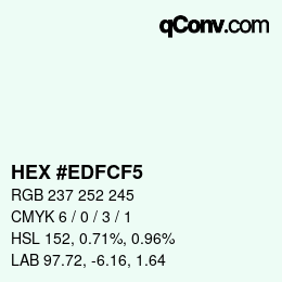 Color code: HEX #EDFCF5 | qconv.com