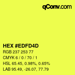 Color code: HEX #EDFD4D | qconv.com