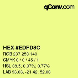 Color code: HEX #EDFD8C | qconv.com