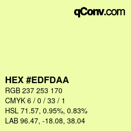 カラーコード: HEX #EDFDAA | qconv.com