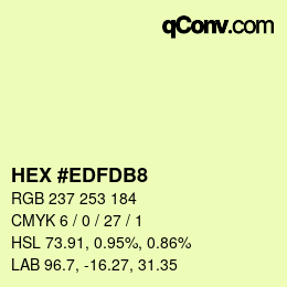 Color code: HEX #EDFDB8 | qconv.com