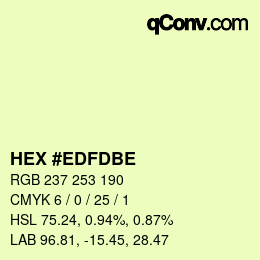 Color code: HEX #EDFDBE | qconv.com