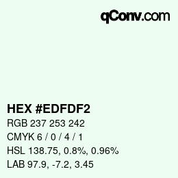 颜色代码: HEX #EDFDF2 | qconv.com