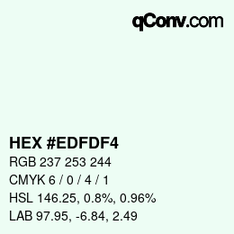 颜色代码: HEX #EDFDF4 | qconv.com