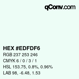 颜色代码: HEX #EDFDF6 | qconv.com