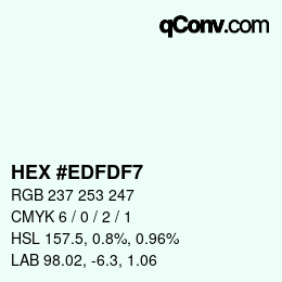 颜色代码: HEX #EDFDF7 | qconv.com