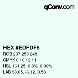 颜色代码: HEX #EDFDF8 | qconv.com