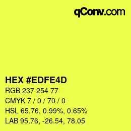 Color code: HEX #EDFE4D | qconv.com