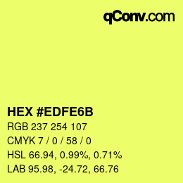 Color code: HEX #EDFE6B | qconv.com