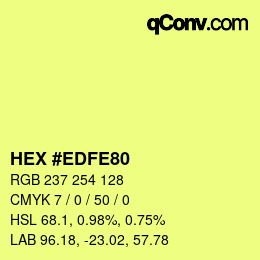 カラーコード: HEX #EDFE80 | qconv.com