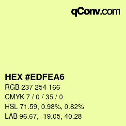 カラーコード: HEX #EDFEA6 | qconv.com