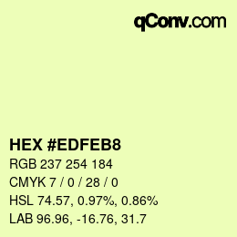 Color code: HEX #EDFEB8 | qconv.com