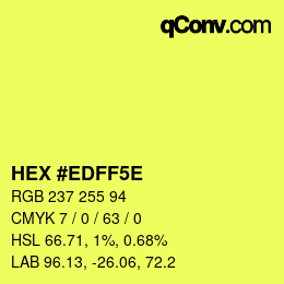 Color code: HEX #EDFF5E | qconv.com