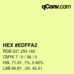 颜色代码: HEX #EDFFA2 | qconv.com