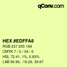 カラーコード: HEX #EDFFA8 | qconv.com