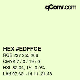 Color code: HEX #EDFFCE | qconv.com