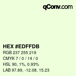 Color code: HEX #EDFFDB | qconv.com