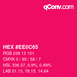 Color code: HEX #EE0C65 | qconv.com