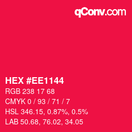 Color code: HEX #EE1144 | qconv.com