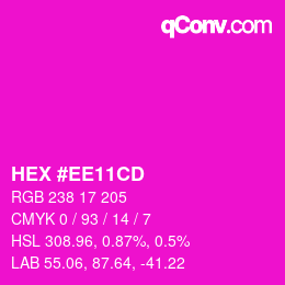Farbcode: HEX #EE11CD | qconv.com