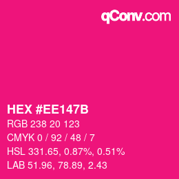 Color code: HEX #EE147B | qconv.com