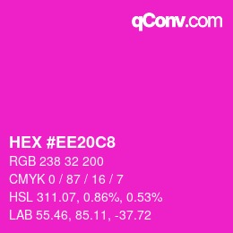 Color code: HEX #EE20C8 | qconv.com