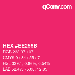 Color code: HEX #EE256B | qconv.com