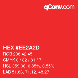 カラーコード: HEX #EE2A2D | qconv.com