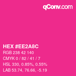 Color code: HEX #EE2A8C | qconv.com
