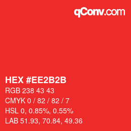 Color code: HEX #EE2B2B | qconv.com