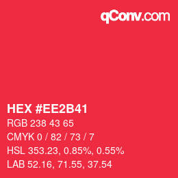 Color code: HEX #EE2B41 | qconv.com