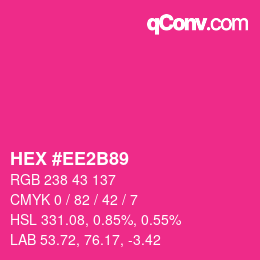 Color code: HEX #EE2B89 | qconv.com
