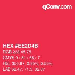 カラーコード: HEX #EE2D4B | qconv.com
