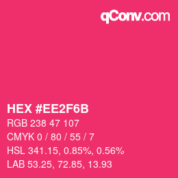 Color code: HEX #EE2F6B | qconv.com