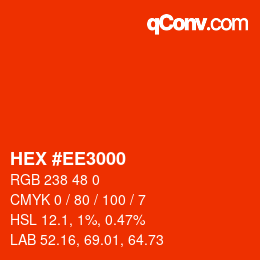 Color code: HEX #EE3000 | qconv.com