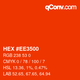 Color code: HEX #EE3500 | qconv.com