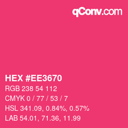 Color code: HEX #EE3670 | qconv.com